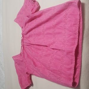 Pink Eyelet Top